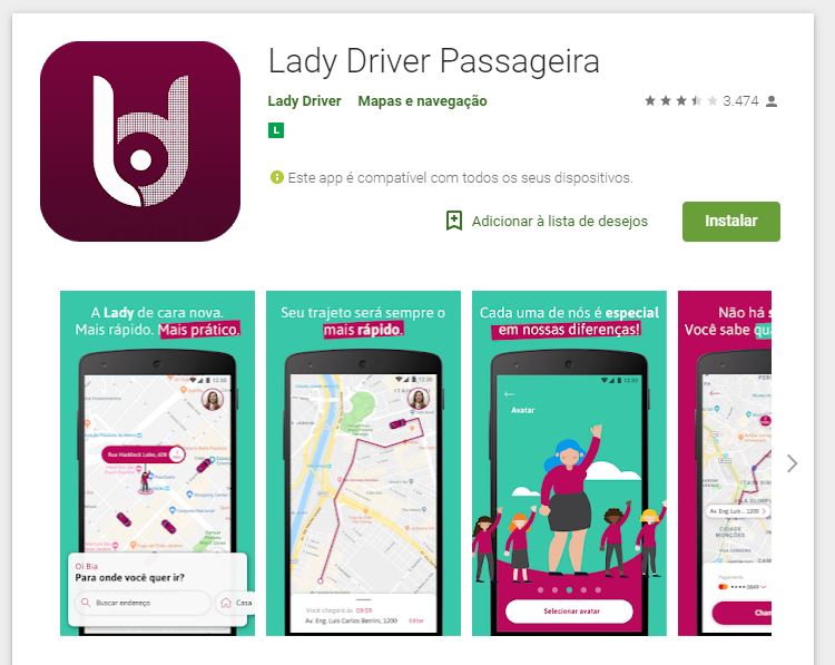 Aplicativos para Mulheres: Segurança - Lady Driver